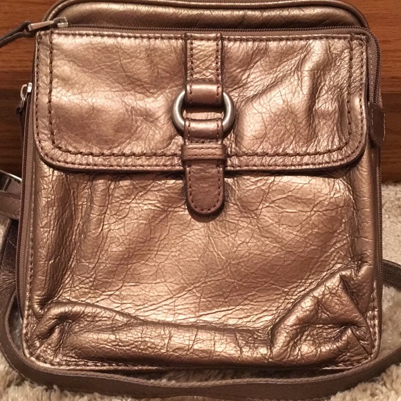 NWT fossil brand shiny metallic purse bag storage - Picture 2 of 9